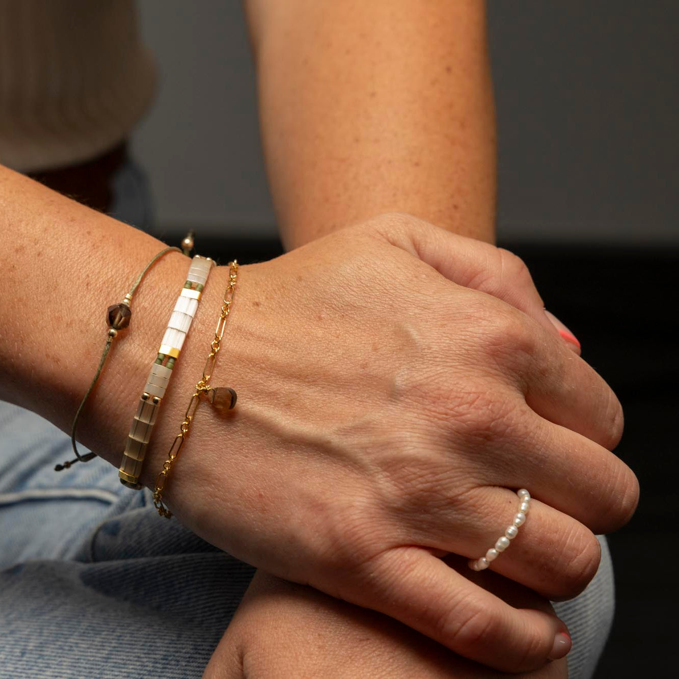Peach Moonstone AKAROA Bracelet