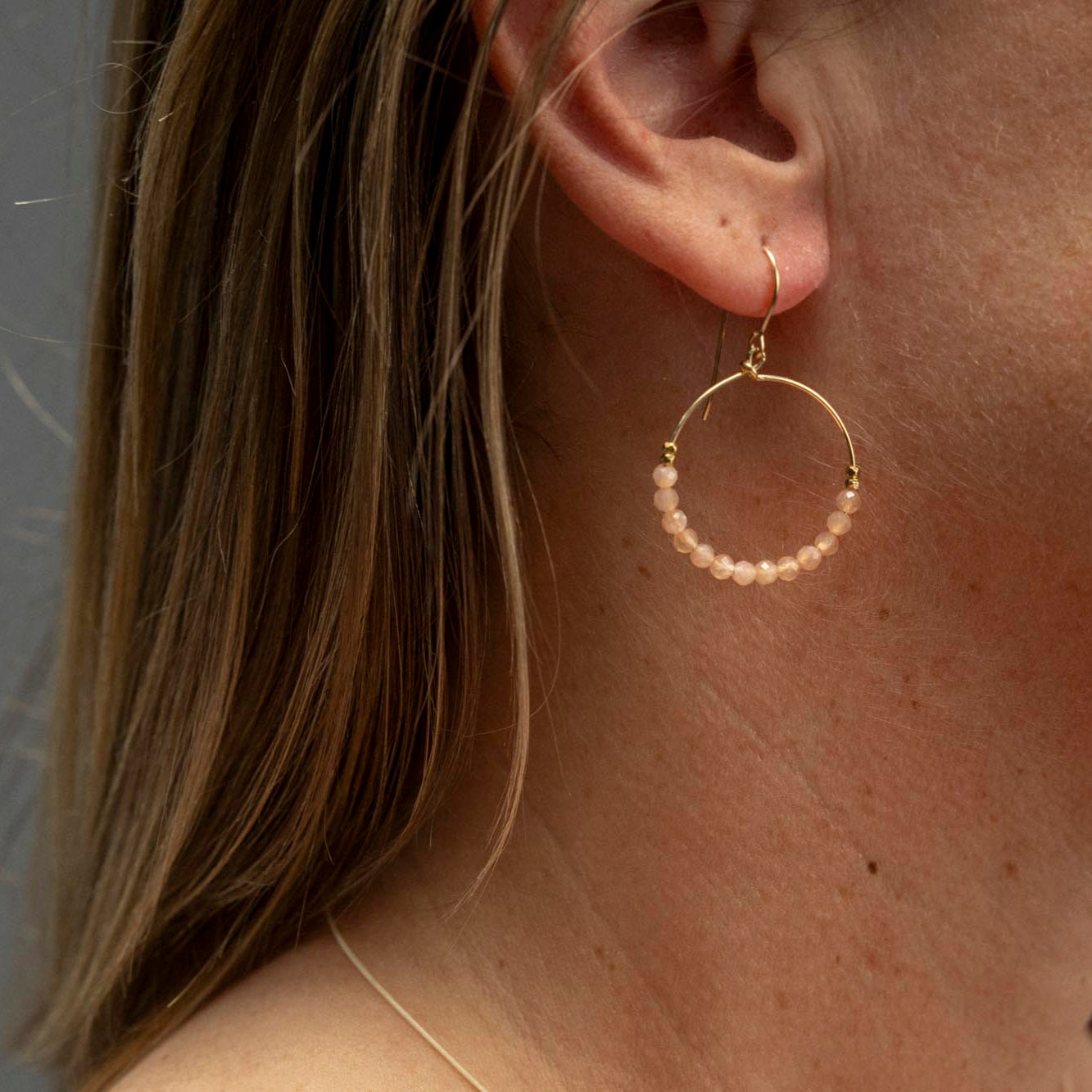 Smoky Quartz HAHEI Hoop Earrings