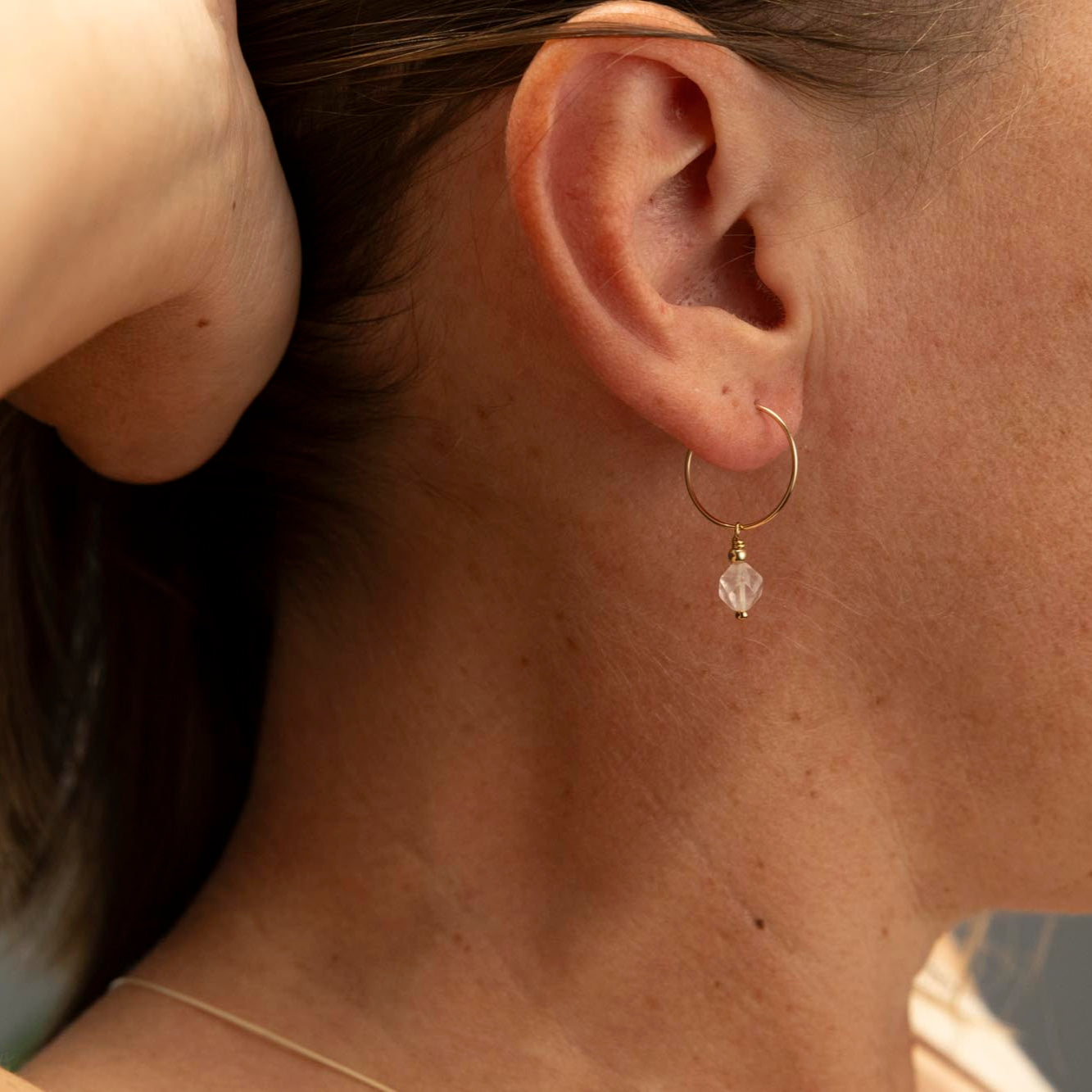 Peach Moonstone MOERAKI Charm Earrings