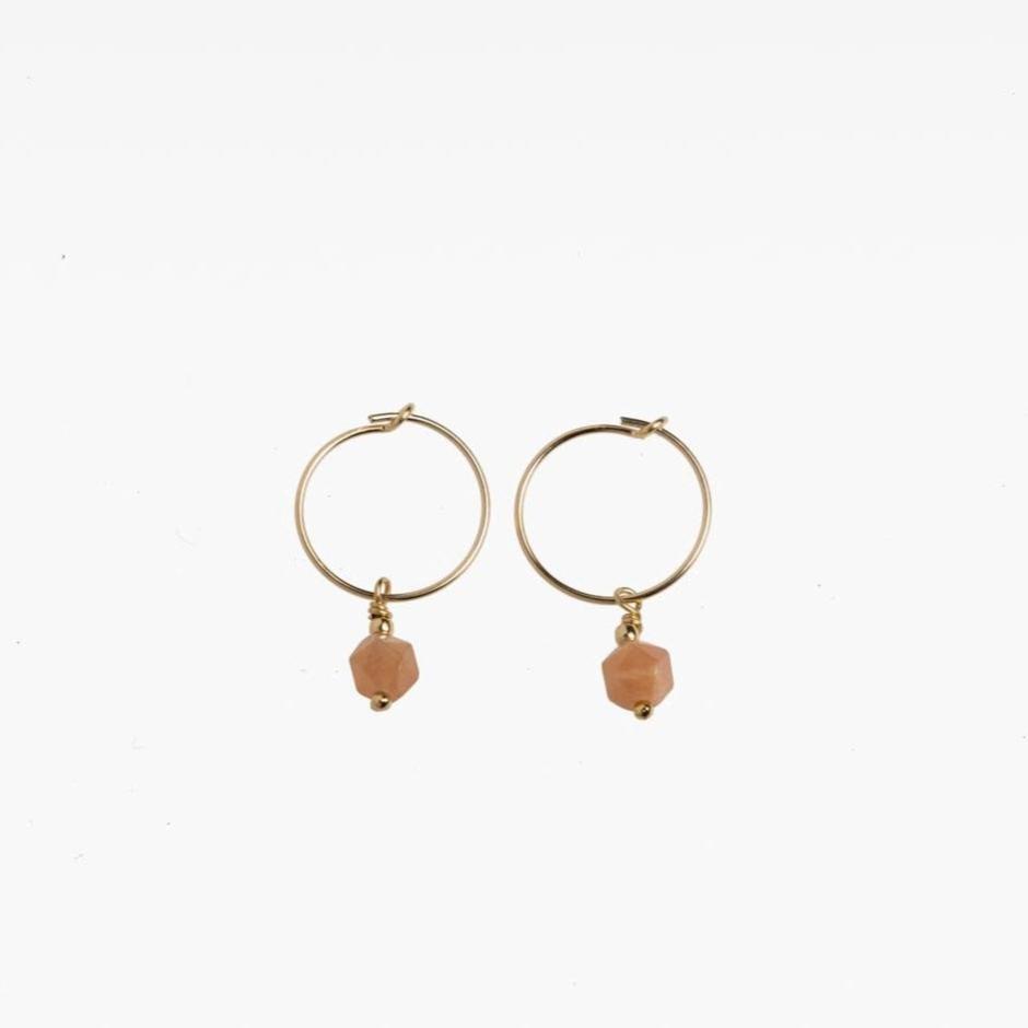 Peach Moonstone MOERAKI Charm Earrings