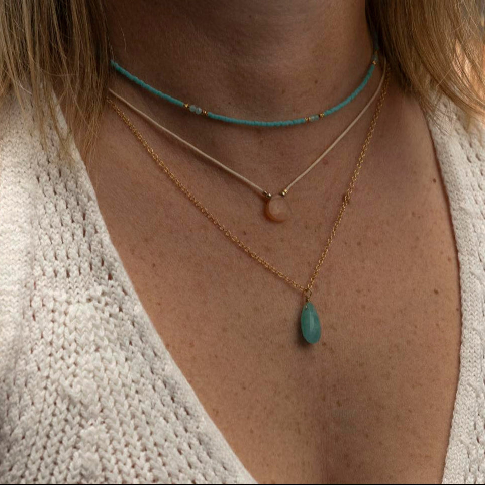 Peach Moonstone RAGLAN Choker