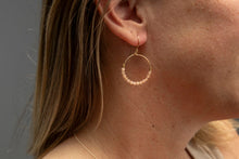 Load image into Gallery viewer, Smoky Quartz HAHEI Hoop Earrings
