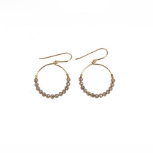 Load image into Gallery viewer, Smoky Quartz HAHEI Hoop Earrings
