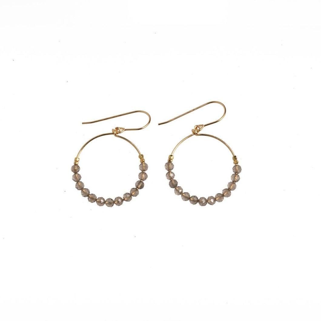 Smoky Quartz HAHEI Hoop Earrings