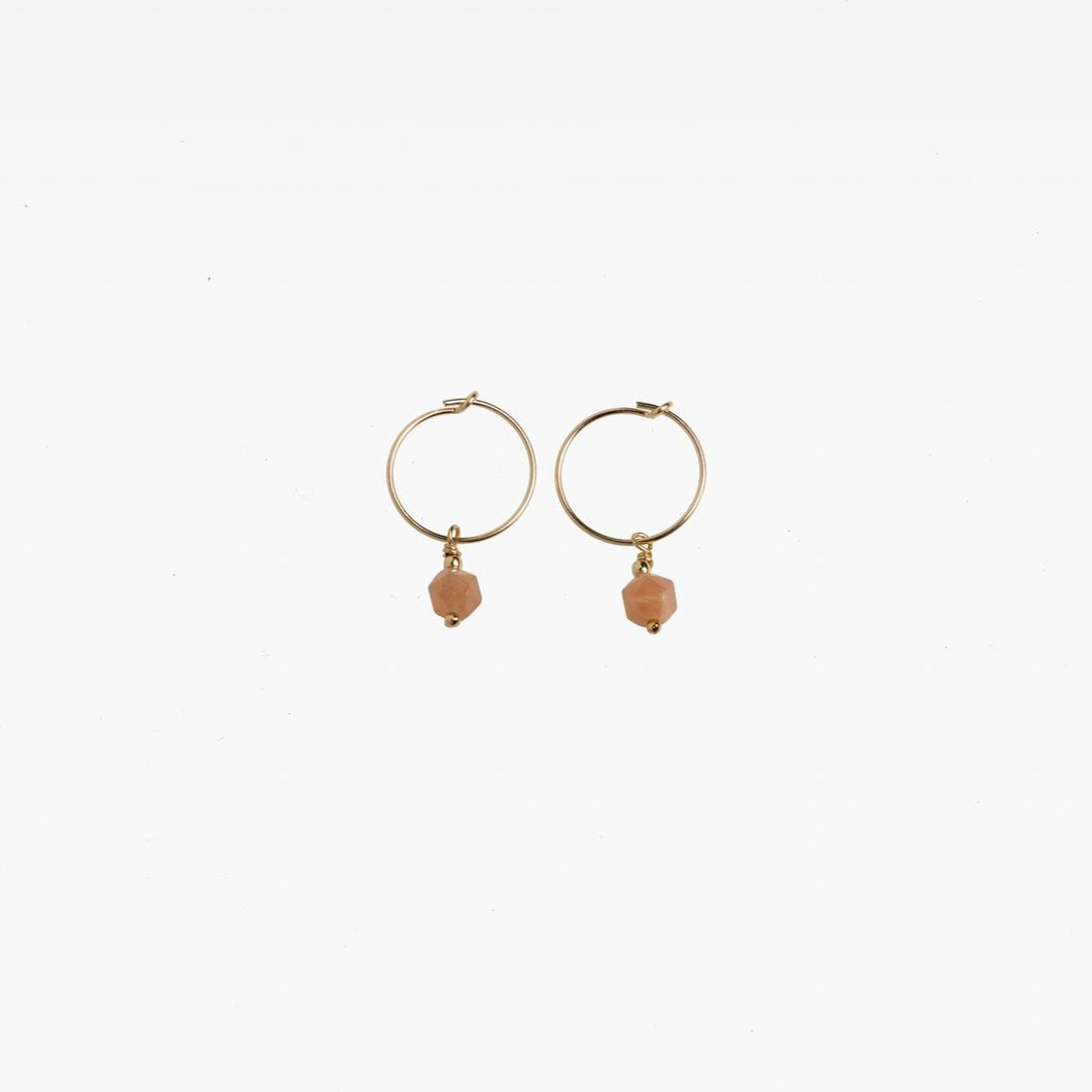 Peach Moonstone MOERAKI Charm Earrings